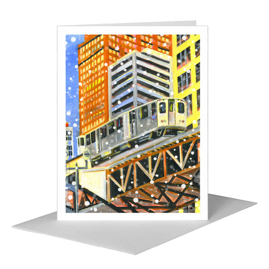 Next Stop, Chicago, Greeting Card (#7279E) A2 Card Front, www.printedcanvas.com