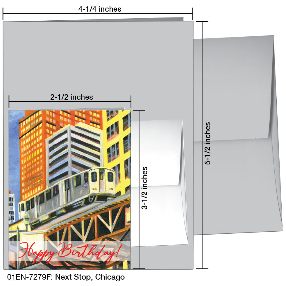 Next Stop, Chicago, Greeting Card (7279F), Enclosure, printedcanvas.com