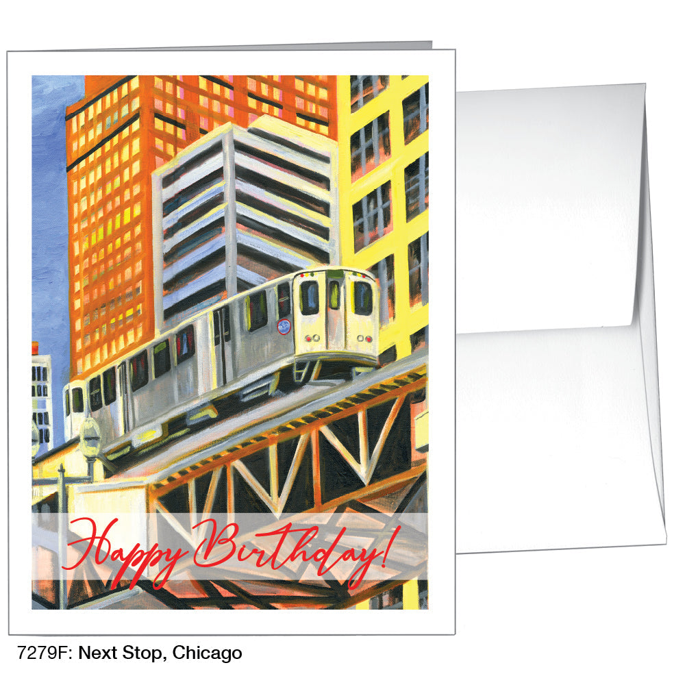 Next Stop, Chicago, Greeting Card (7279F), A2, printedcanvas.com