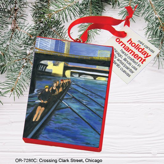 Crossing Clark Street, Chicago, Ornament (OR-7280C), Front, printedcanvas.com