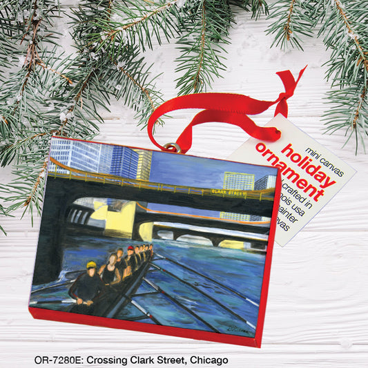 Crossing Clark Street, Chicago, Ornament (OR-7280E), Front, printedcanvas.com