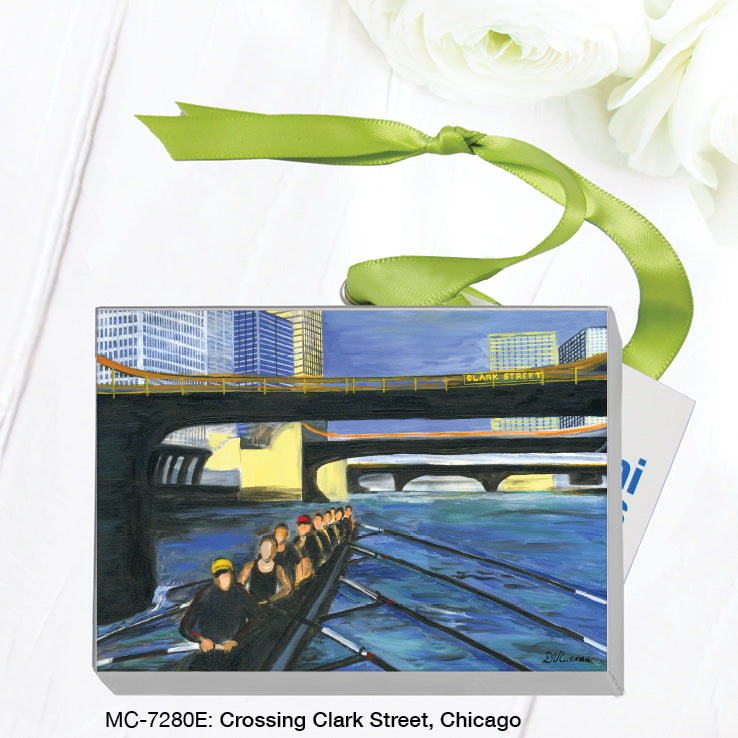 Crossing Clark Street, Chicago, Mini Canvas (MC-7280E), Mini Canvas, www.printedcanvas.com