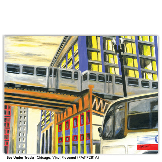 Bus Under Tracks, Chicago, Vinyl Placemat (PMT-7281A)