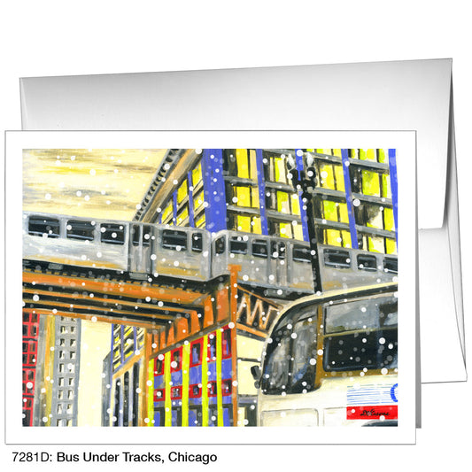 Bus Under Tracks, Chicago, Greeting Card (7281D), A2, printedcanvas.com