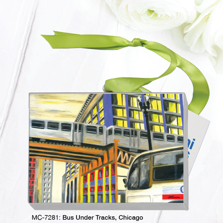 Bus Under Tracks, Chicago, Mini Canvas (MC-7281), Front, printedcanvas.com