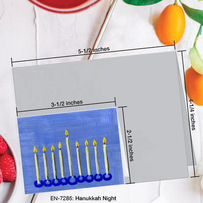 Hanukkah Night, Greeting Card (7285B), Enclosure Card, www.printedcanvas.com