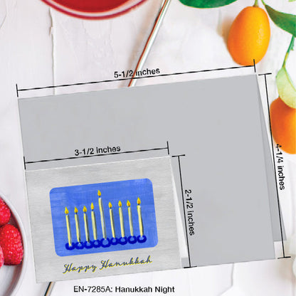 Hanukkah Night, Greeting Card (7285A), Enclosure Card, www.printedcanvas.com