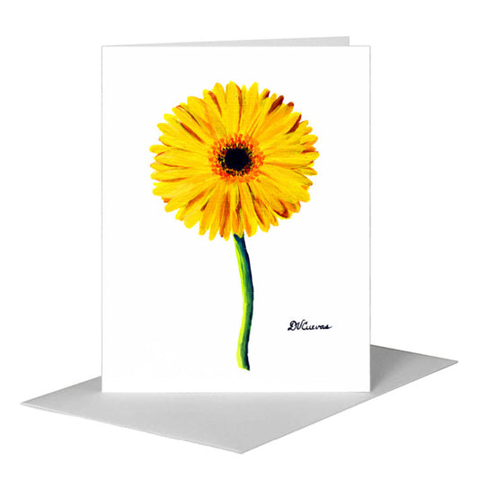 Gerber Yellow Single, Greeting Card (#7289A) A2 Card Front, www.printedcanvas.com