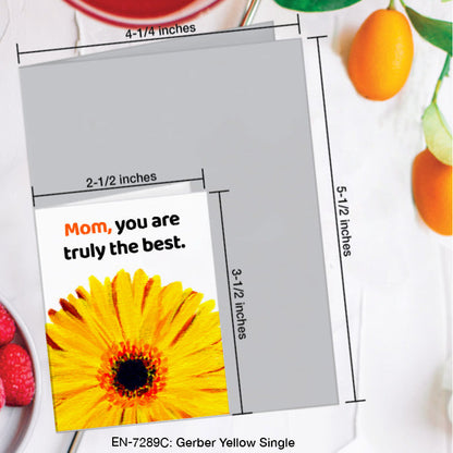Gerber Yellow Single, Greeting Card (7289C), Enclosure, www.printedcanvas.com