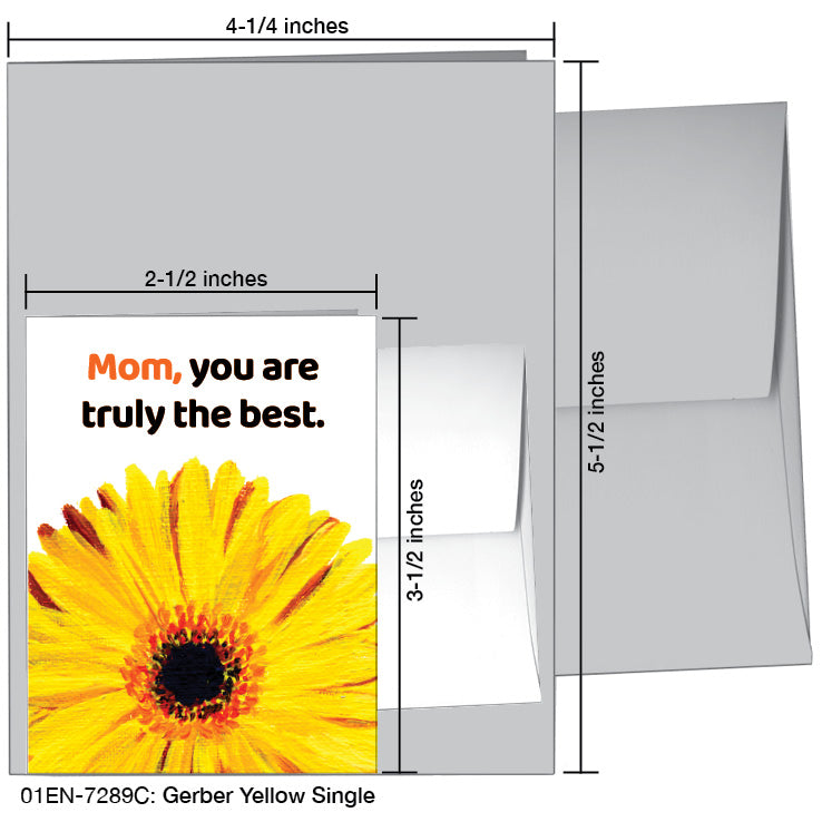 Gerber Yellow Single, Greeting Card (7289C), Enclosure Card, www.printedcanvas.com