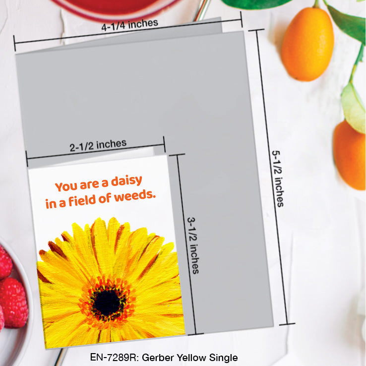 Gerber Yellow Single, Greeting Card (7289R), Enclosure, www.printedcanvas.com