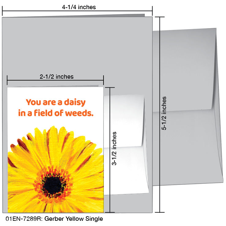 Gerber Yellow Single, Greeting Card (7289R), Enclosure, www.printedcanvas.com