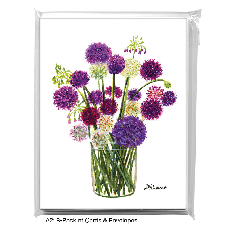 Alliums in Vase 2, Greeting Card (7295A), A2 Card 8-Pack, www.printedcanvas.com
