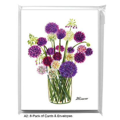 Alliums in Vase 2, Greeting Card (7295A), A2 Card 8-Pack, www.printedcanvas.com