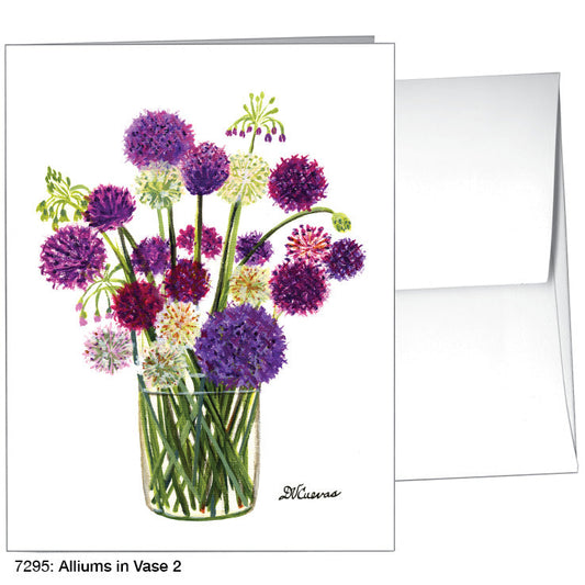 Alliums in Vase 2, Greeting Card (7295A), A2 Card Front, www.printedcanvas.com