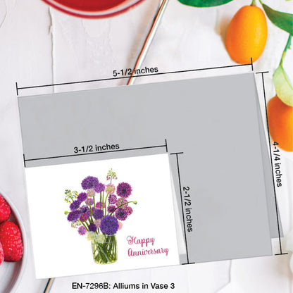 Alliums in Vase 3, Greeting Card (7296B), Enclosure, www.printedcanvas.com