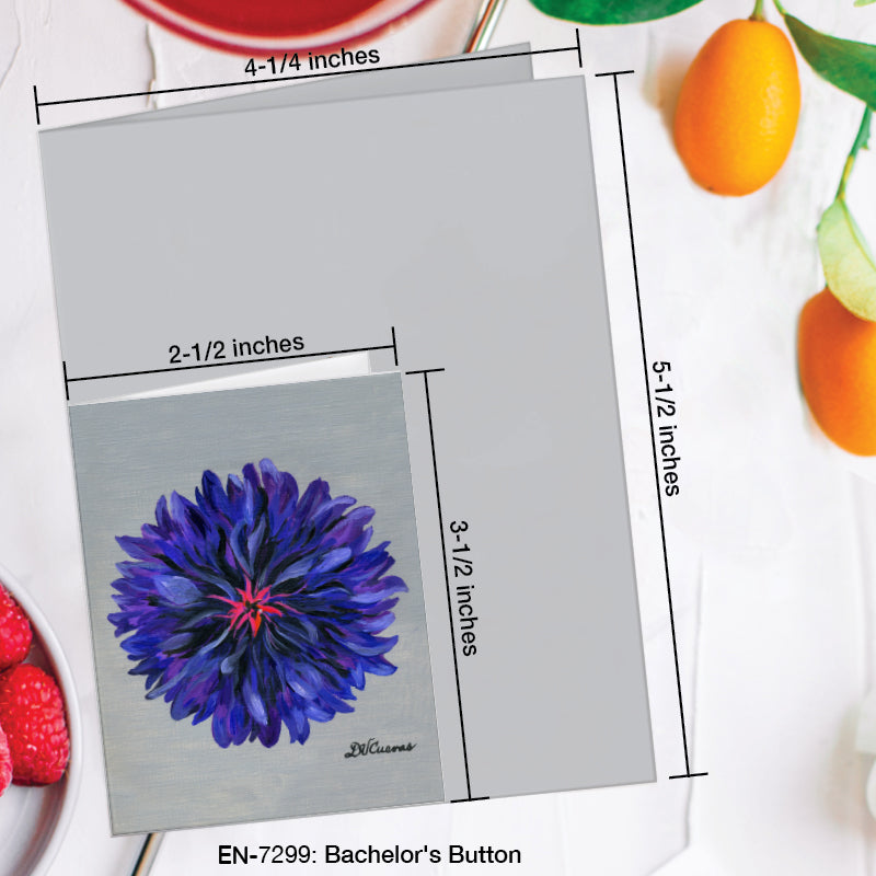 Bachelor's Button, Greeting Card (7299A), Enclosure Card, www.printedcanvas.com