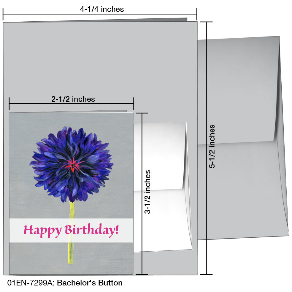 Bachelor's Button, Greeting Card (7299A), Enclosure, printedcanvas.com