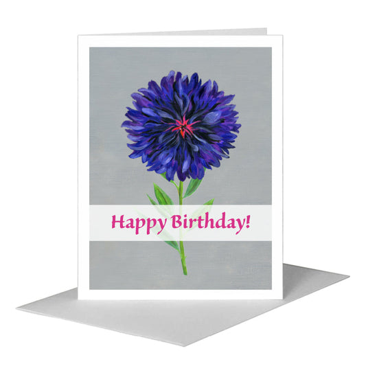 Bachelor's Button, Greeting Card (#7299B) A2 Card Front, www.printedcanvas.com