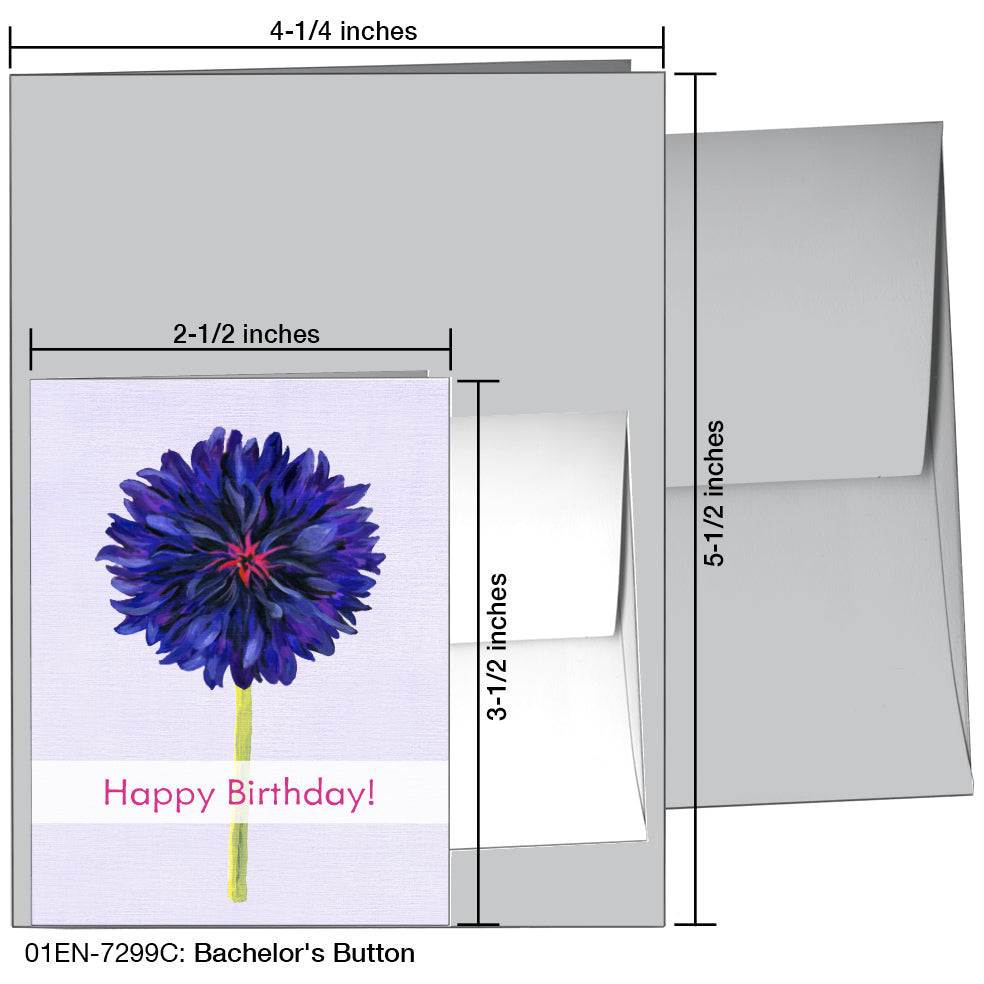 Bachelor's Button, Greeting Card (7299C), Enclosure, printedcanvas.com
