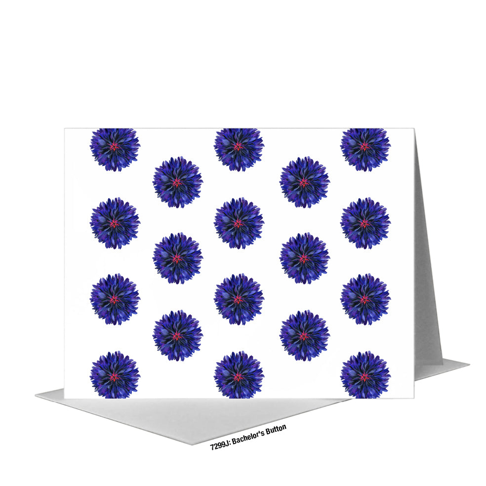 Bachelor's Button, Greeting Card (#7299J), A2 Card Front, www.printedcanvas.com