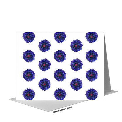Bachelor's Button, Greeting Card (#7299J), A2 Card Front, www.printedcanvas.com