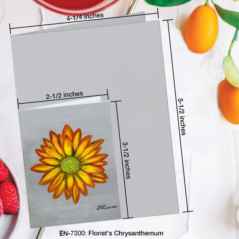Florist's Chrysanthemum, Greeting Card (7300A), Enclosure Card, www.printedcanvas.com