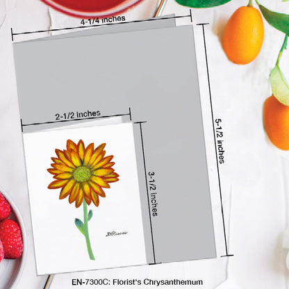 Florist's Chrysanthemum, Greeting Card (7300C), Enclosure Card, www.printedcanvas.com