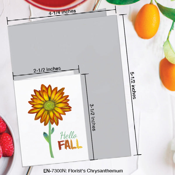 Florist's Chrysanthemum, Greeting Card (#7300N), Enclosure Card, www.printedcanvas.com