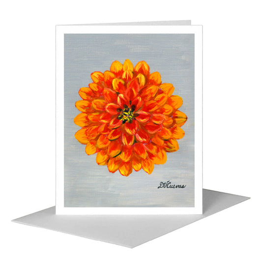 Garden Dahlia, Greeting Card (#7301G) A2 Card Front, www.printedcanvas.com
