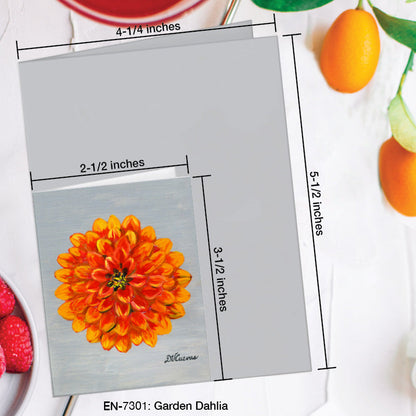 Garden Dahlia, Greeting Card (7301G), Enclosure Card, www.printedcanvas.com