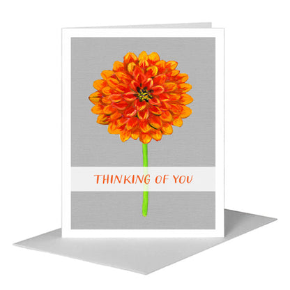 Garden Dahlia, Greeting Card (#7301H) A2 Card Front, www.printedcanvas.com