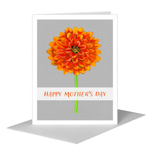 Garden Dahlia, Greeting Card (#7301N) A2 Card Front, www.printedcanvas.com