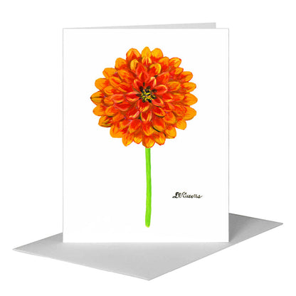 Garden Dahlia, Greeting Card (#7301S) A2 Card Front, www.printedcanvas.com