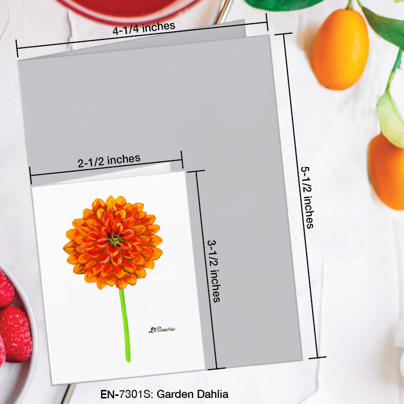 Garden Dahlia, Greeting Card (7301S), Enclosure Card, www.printedcanvas.com