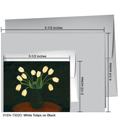 White Tulips On Black, Greeting Card (7302D)