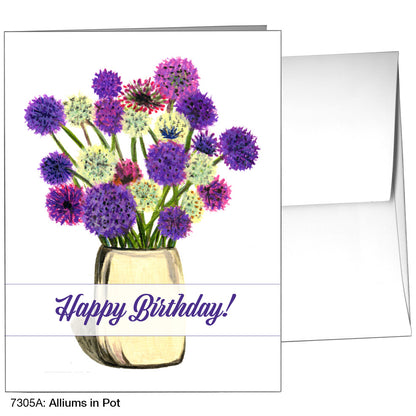 Alliums In Pot, Greeting Card (7305A)