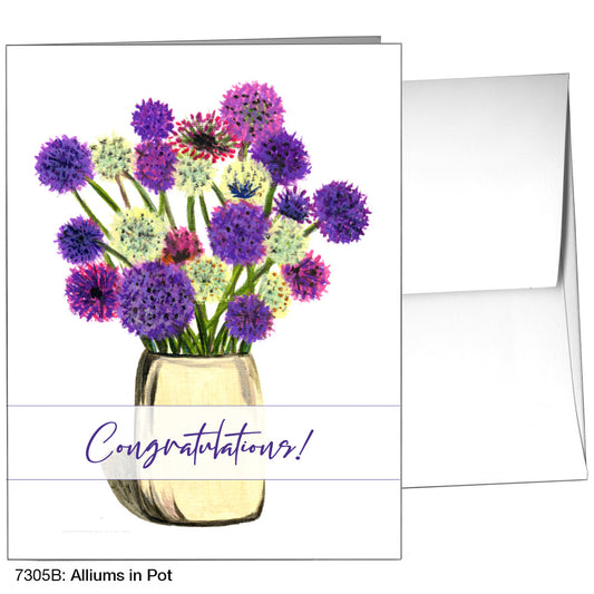 Alliums In Pot, Greeting Card (7305B)