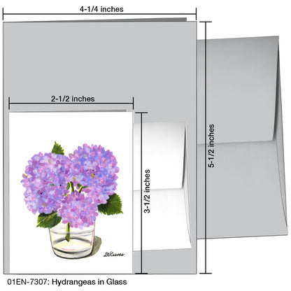 Hydrangeas In Glass, Greeting Card (7307), Enclosure, printedcanvas.com