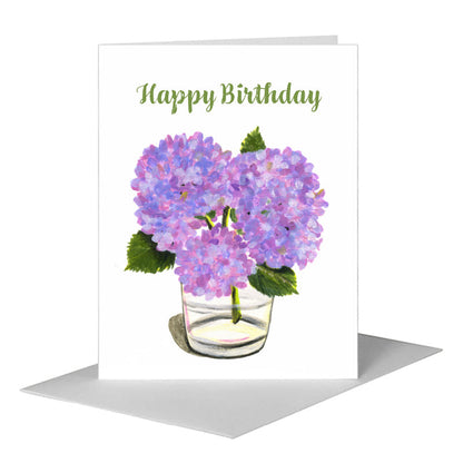 Hydrangeas in Glass, Greeting Card (#7307E) A2 Card Front, www.printedcanvas.com