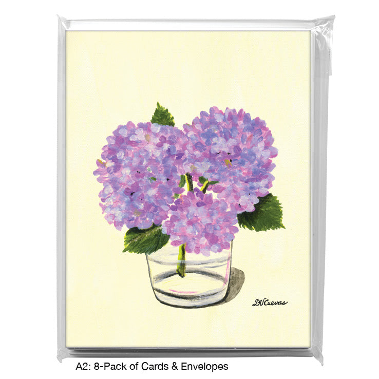Hydrangeas in Glass, Greeting Card (7307F), A2 Card 8-Pack, www.printedcanvas.com
