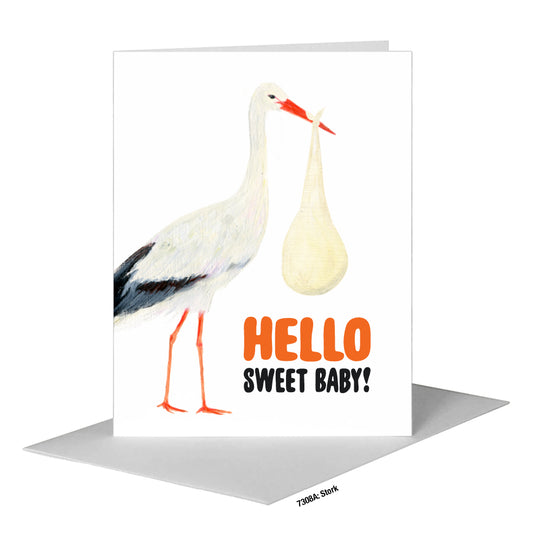 Stork, Greeting Card (#7308A)