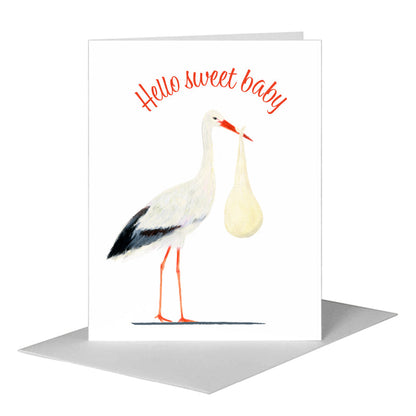 Stork, Greeting Card (#7308A), A2 Card Front, www.printedcanvas.com