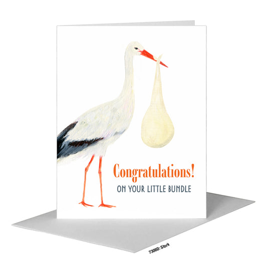 Stork, Greeting Card (#7308D)