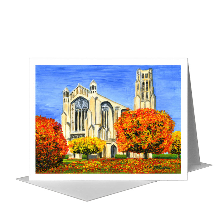 Rockefeller Chapel, Chicago, Greeting Card (#7309A) A2 Card Front, www.printedcanvas.com
