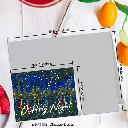 Chicago Lights, Greeting Card (7315B), Enclosure Card, www.printedcanvas.com