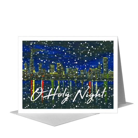 Chicago Lights, Greeting Card (#7315B) A2 Card Front, www.printedcanvas.com