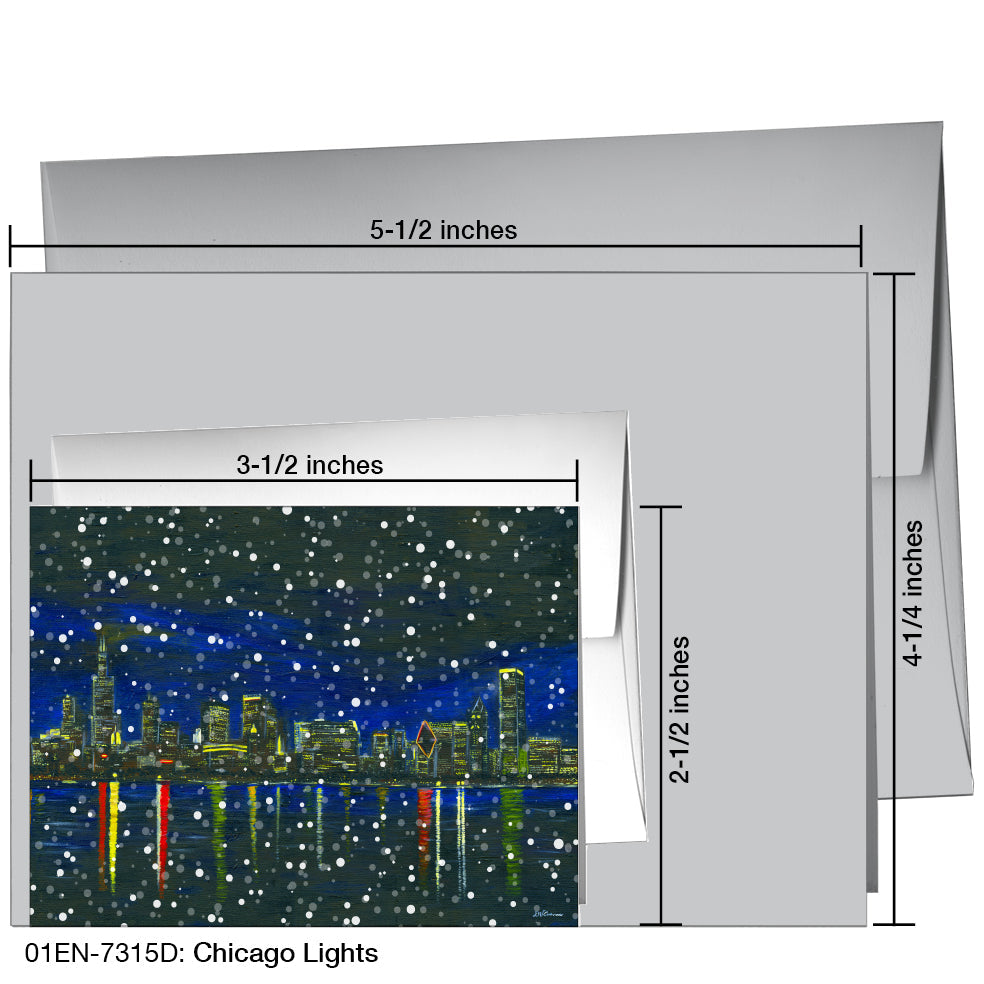 Chicago Lights, Greeting Card (7315D), Enclosure Card, printedcanvas.com