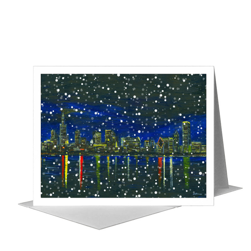 Chicago Lights, Greeting Card (#7315D) A2 Card Front, www.printedcanvas.com