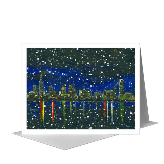 Chicago Lights, Greeting Card (#7315D) A2 Card Front, www.printedcanvas.com